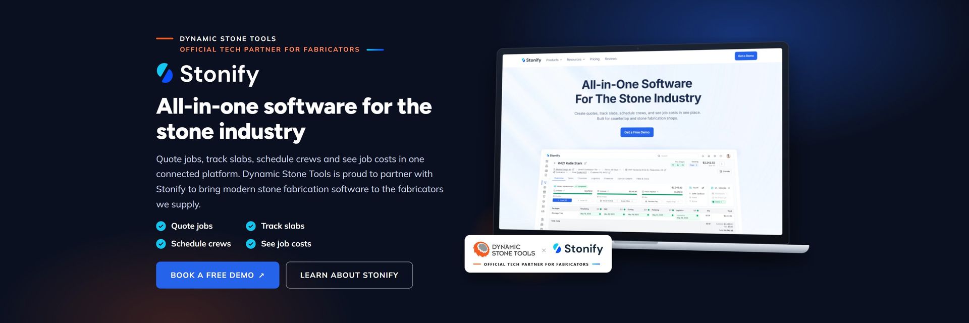 Stonify, Official Tech Partner for Fabricators: all-in-one software for the stone industry