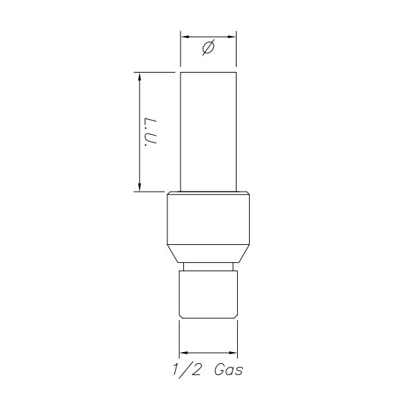 SC01181 ELECTROPLATED MARBLE Ø16  -  H55 (FLAT) ½" Gas