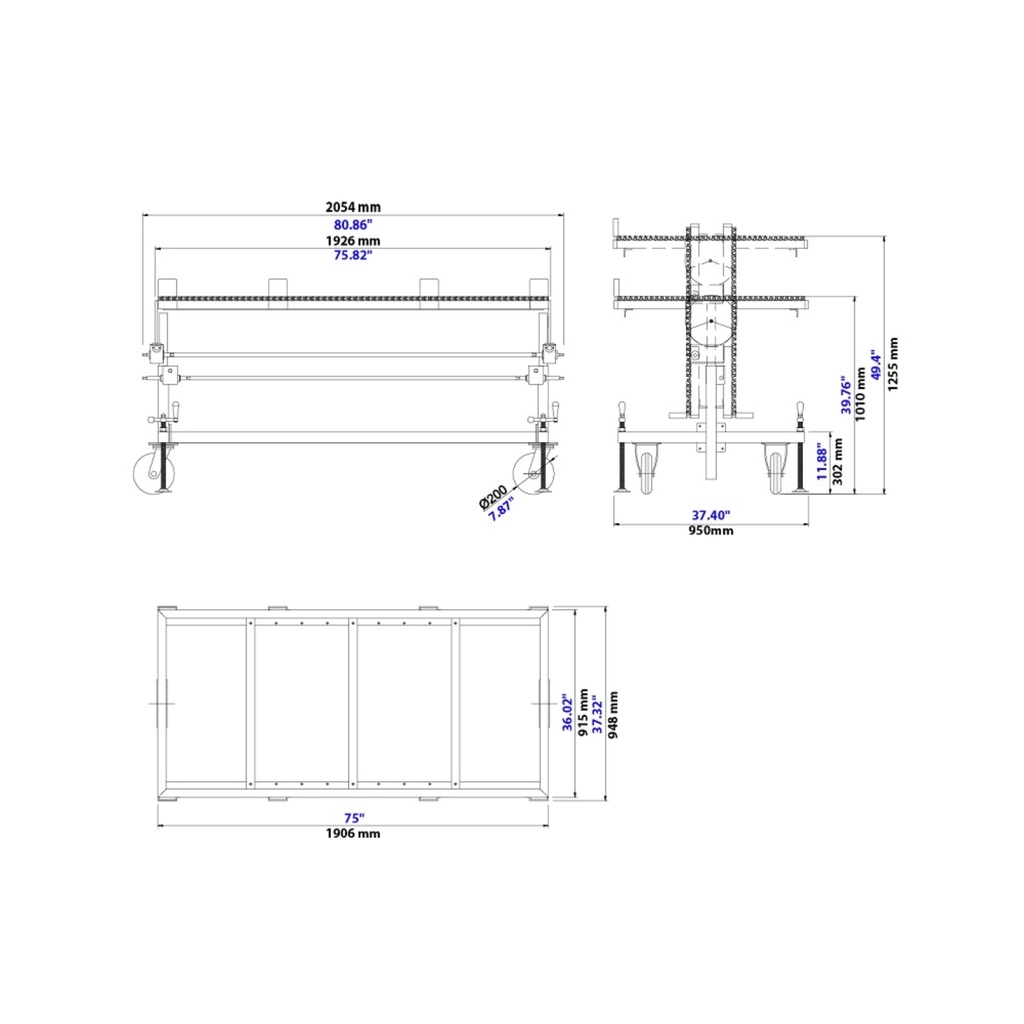 AARDWOLF AHWT910 Adjustable Height Work Table