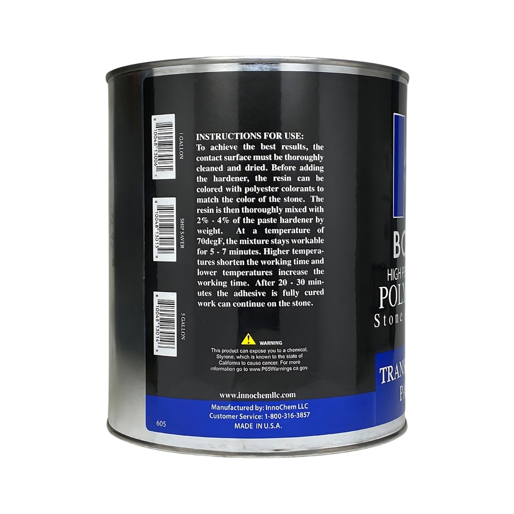 K-Bond Polyester Stone Adhesive Transparent Paste - Gallon