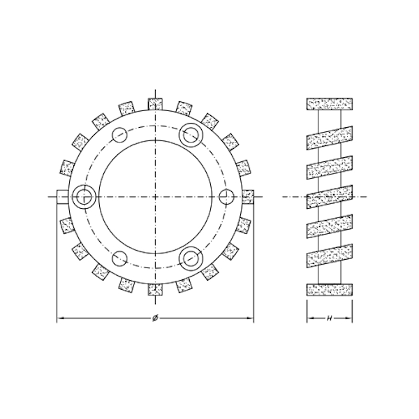 SC03066 STUBBING WHEELS H20 - Ø90 - SINTERED 3 Hole Ø50 Flange