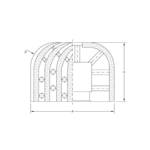 SC05006 SINTERED Ø85 - H60 - R25mm Bore 35 - Position 2