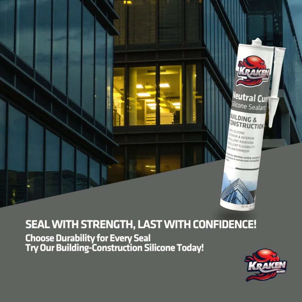 Kraken Bond Neutral Cure Silicone Sealent - Transparent