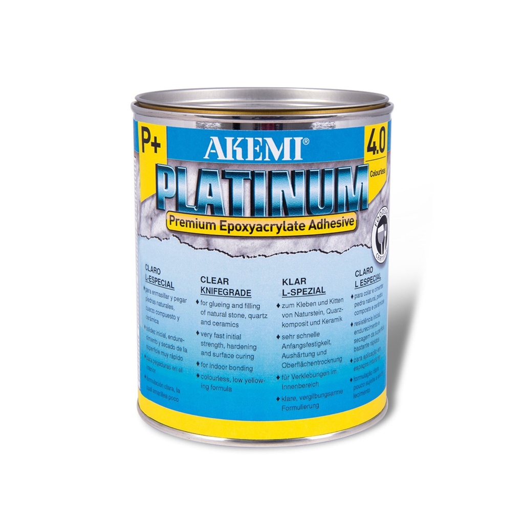 Akemi Platinum 5.0 P+ Knife-Grade - Transparent-Opaque Epoxyacrylate Adhesive (Quart)