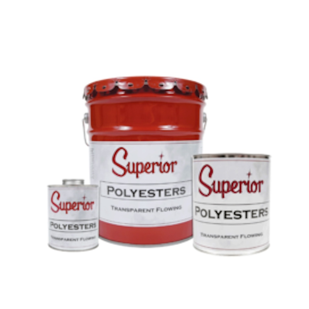 Superior - Polyester Transparent Flowing Glue - 5 Gallon Pail