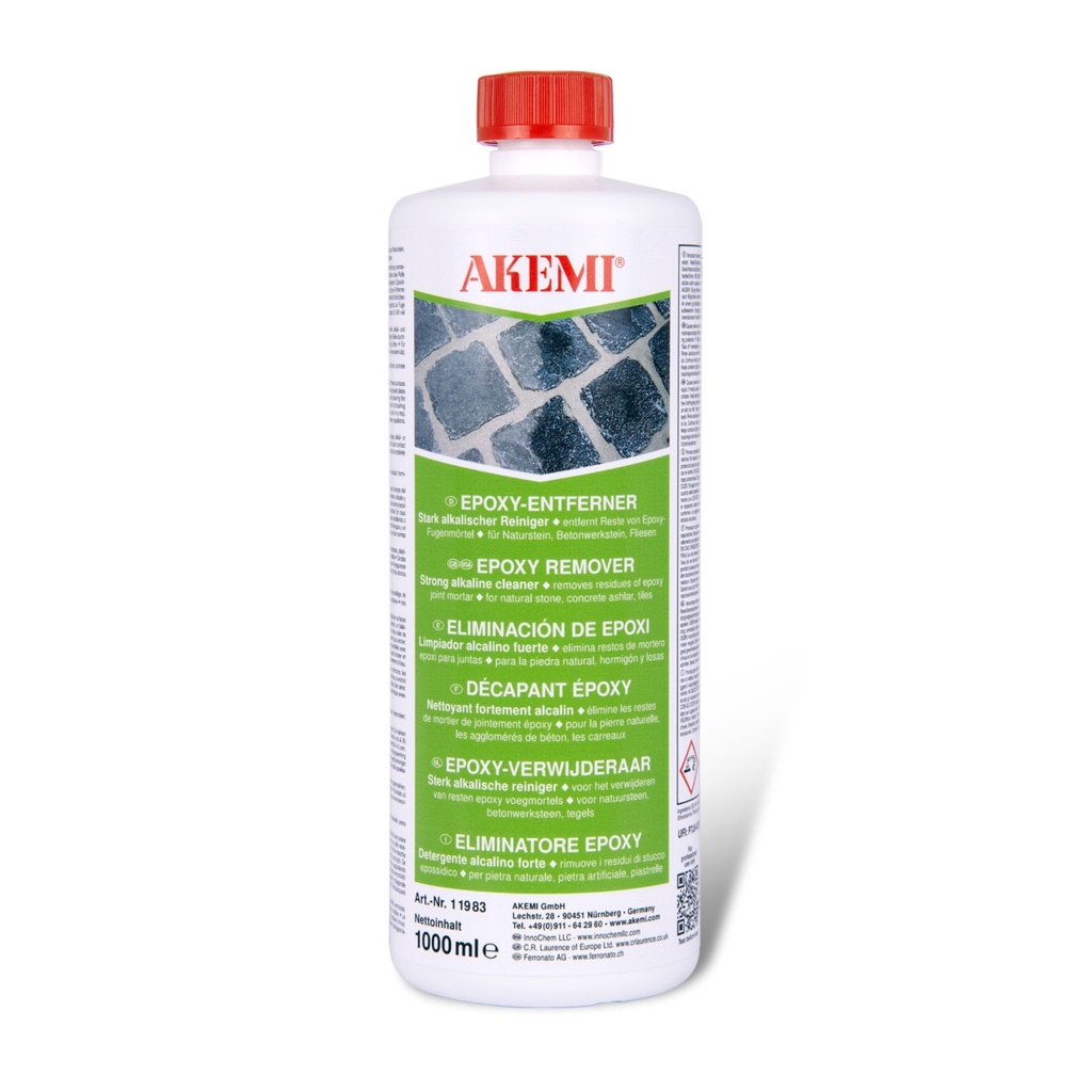 Akemi Epoxy Remover - Water-Based Alkaline Cleaner (1000 mL, Ready-to-Use)