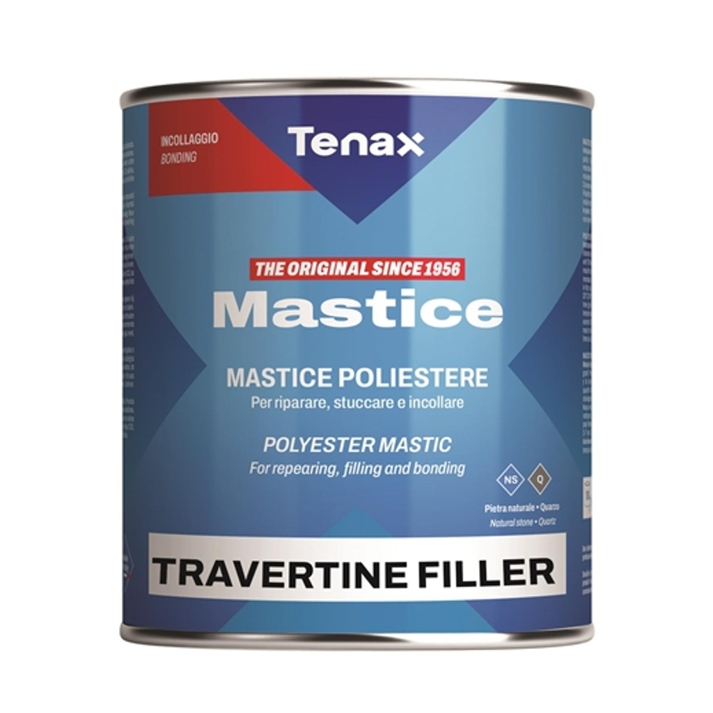 Tenax Mastice Polyester Mastic Travertine Filler for Repearing, Filling and Bonding - Quart Buff Semisolidowet