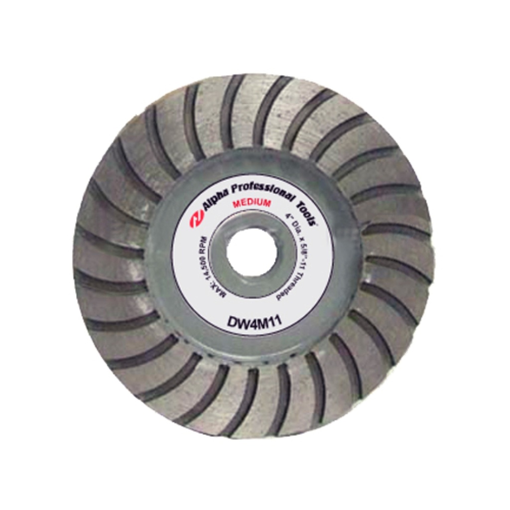 Alpha® DW Style Grinding Wheels (4", 5/8"-11 Threads, Medium)