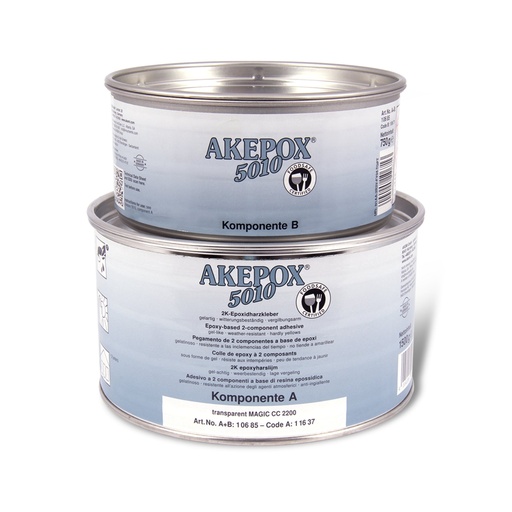 [10685] Akemi AKEPOX® 5010 - Gel-Like 2-Component Epoxy Resin Construction Adhesive (2:1 Mixing Ratio, Transparent, Quart)