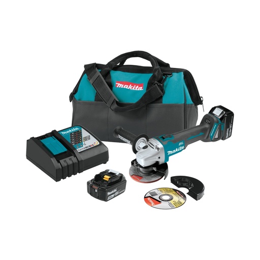 [XAG04T] MAKITA XAG04T 18V LXT® Lithium‑Ion Brushless Cordless 4‑1/2” - 5" Cut‑Off Angle Grinder Kit (5.0Ah)