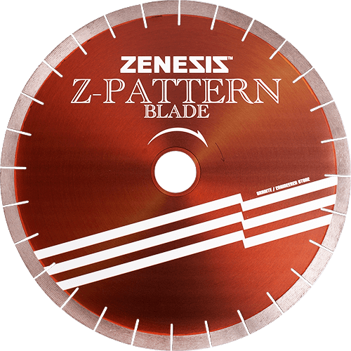 [ZESG20V18T1612T] ZENESIS Z-Pattern Bridge Saw Blade - 16" - 50/60 Arbor , for CNC and Robotic Stone Saws