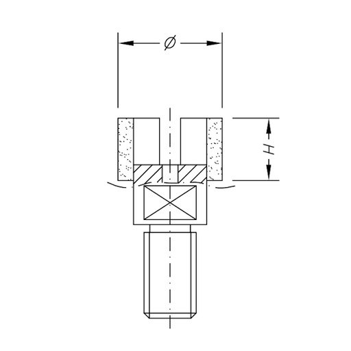 [SC01331] SC01331 INCREMENTAL CROWN WITH EXTENSION Ø20  -  M10 ELECTROPLATED M10