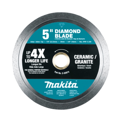 [E-02674] MAKITA E-02674 5" Diamond Blade with Continuous Rim for General Purpose