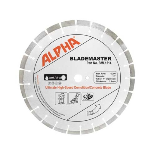 [BML1214] Alpha BladeMaster 12" Ultimate High-Speed Diamond Blade for Demolition/Concrete