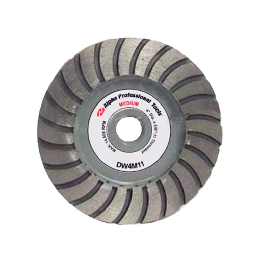 [DW4M11] Alpha® DW Style Grinding Wheels (4", 5/8"-11 Threads, Medium)